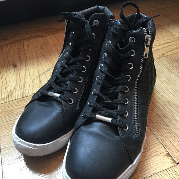steve madden leather high tops